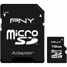 Карта памяти PNY microSD 16GB 10 CLASS с переходником SD