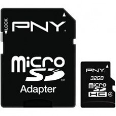 Карта памяти PNY microSD 32GB 10 CLASS с переходником SD