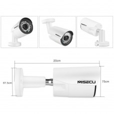 Камера MISECU H.265  металлическая водонепроницаемая HD  5MP 1080P